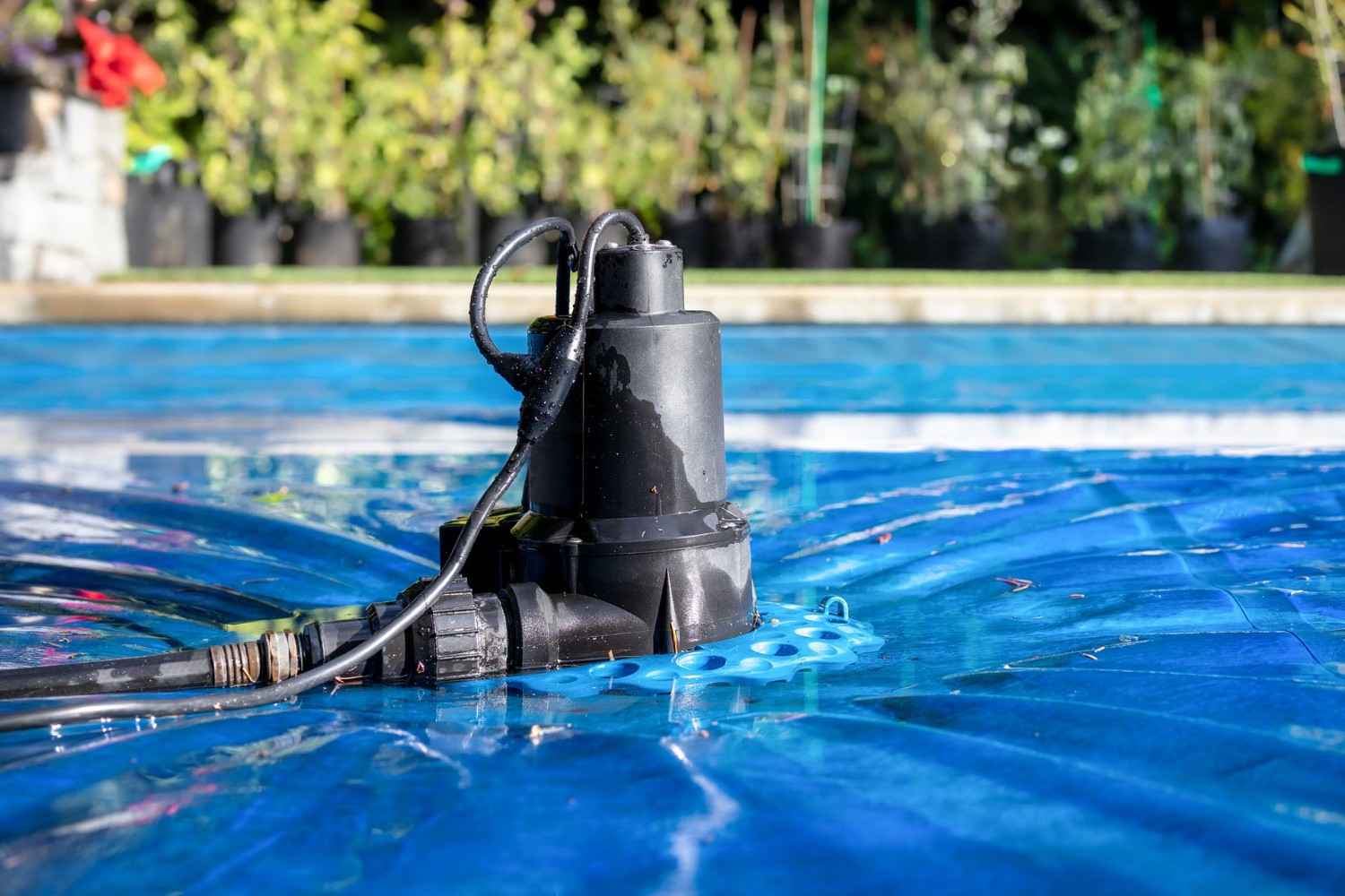 Pool pump showing signs of wear and damage